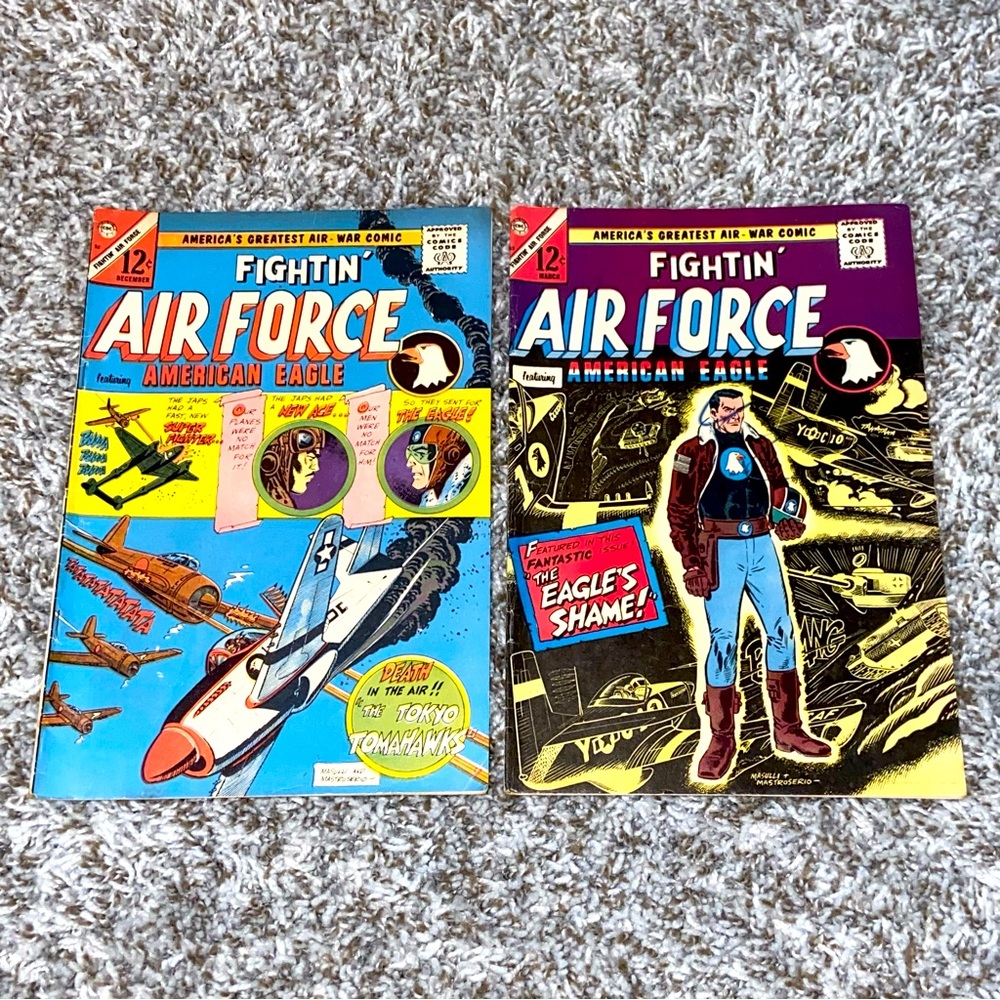 VINTAGE 1965-66 CHARLTON COMICS Fightin Air Force Silver Age Comics 52 & 53